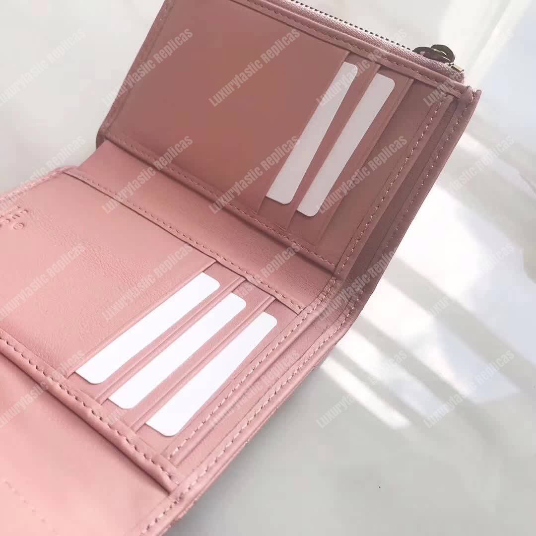 G*u*i gg marmont matelassé wallet baby pink