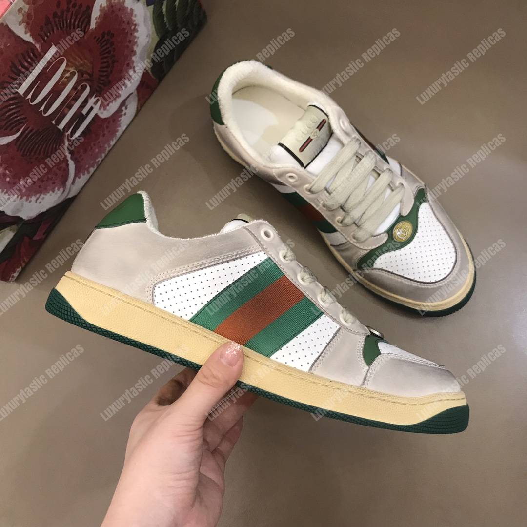 G*u*i screener leather sneaker white