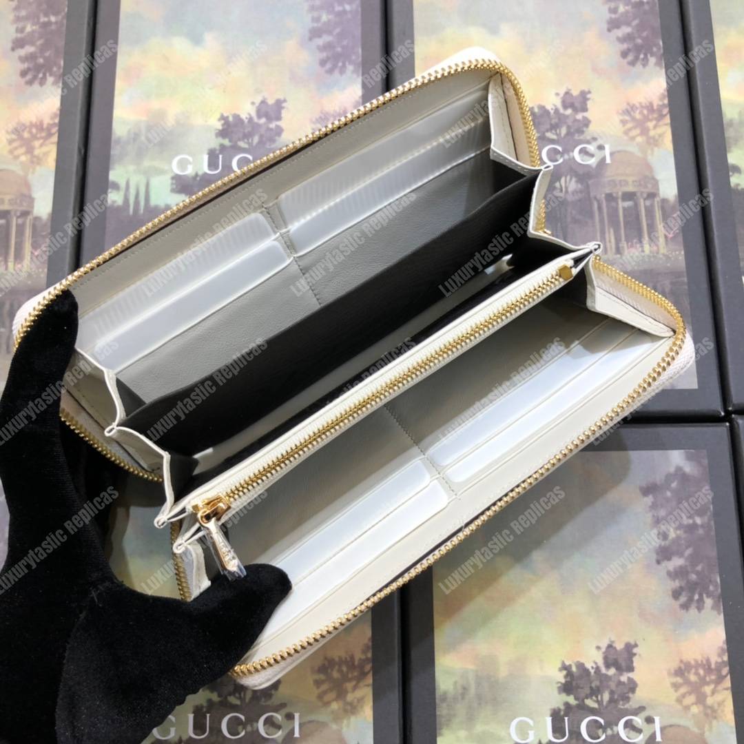 G*u*i rajah zip around wallet leather white