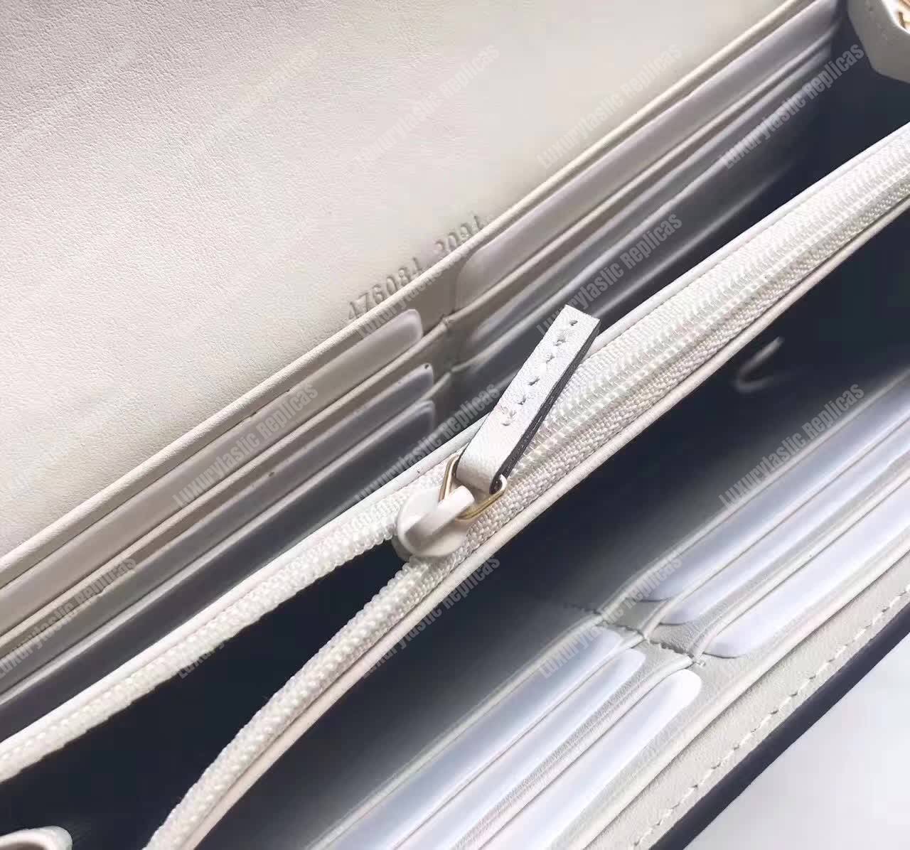 G*u*i sylvie leather continental wallet white