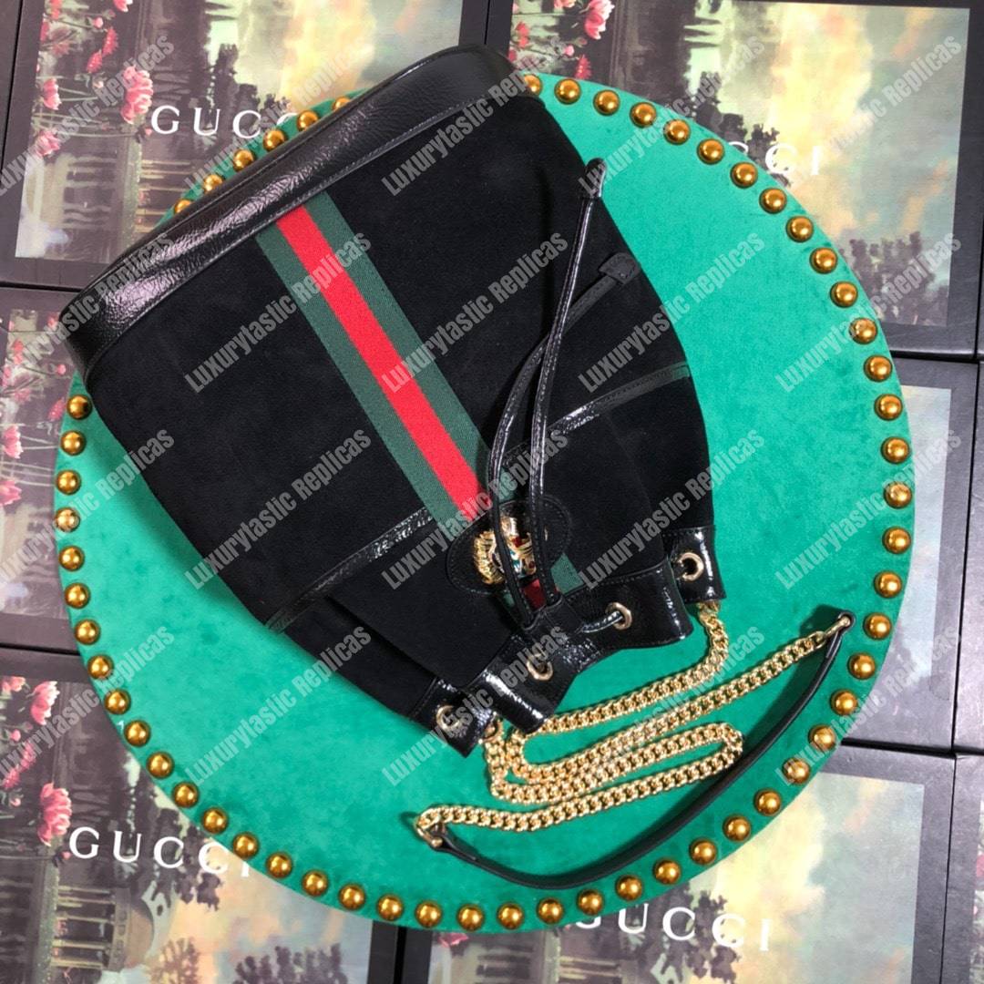 G*u*i rajah medium bucket bag black