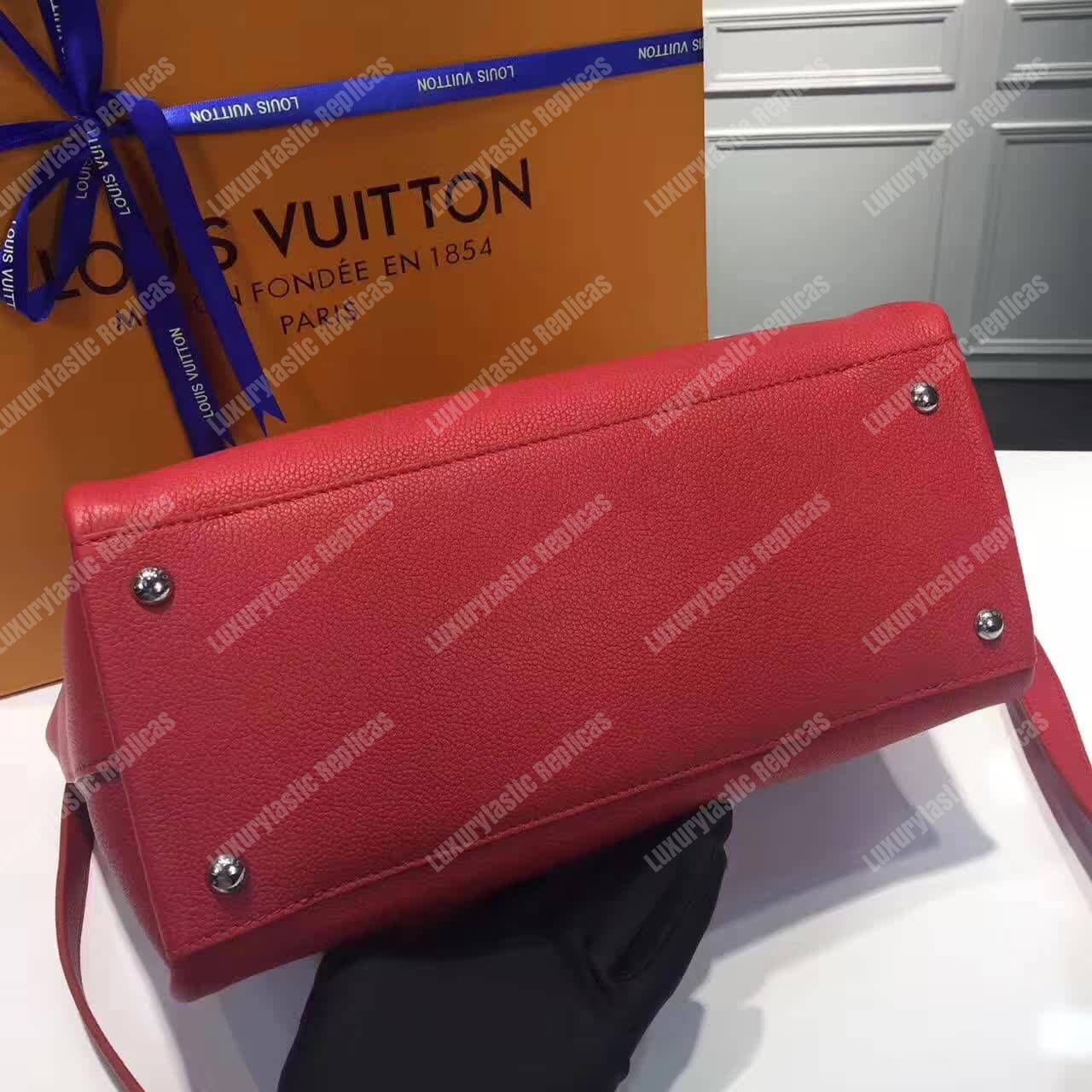 LV Lockmeto Handbag Luxury Leather Rubis