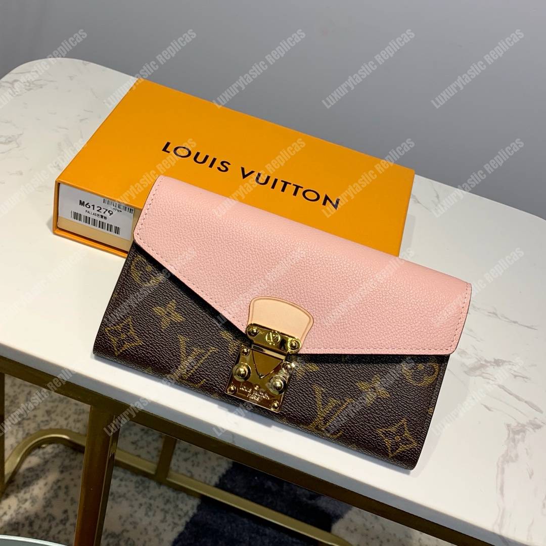 LV Pallas Wallet Monogram Canvas Peach