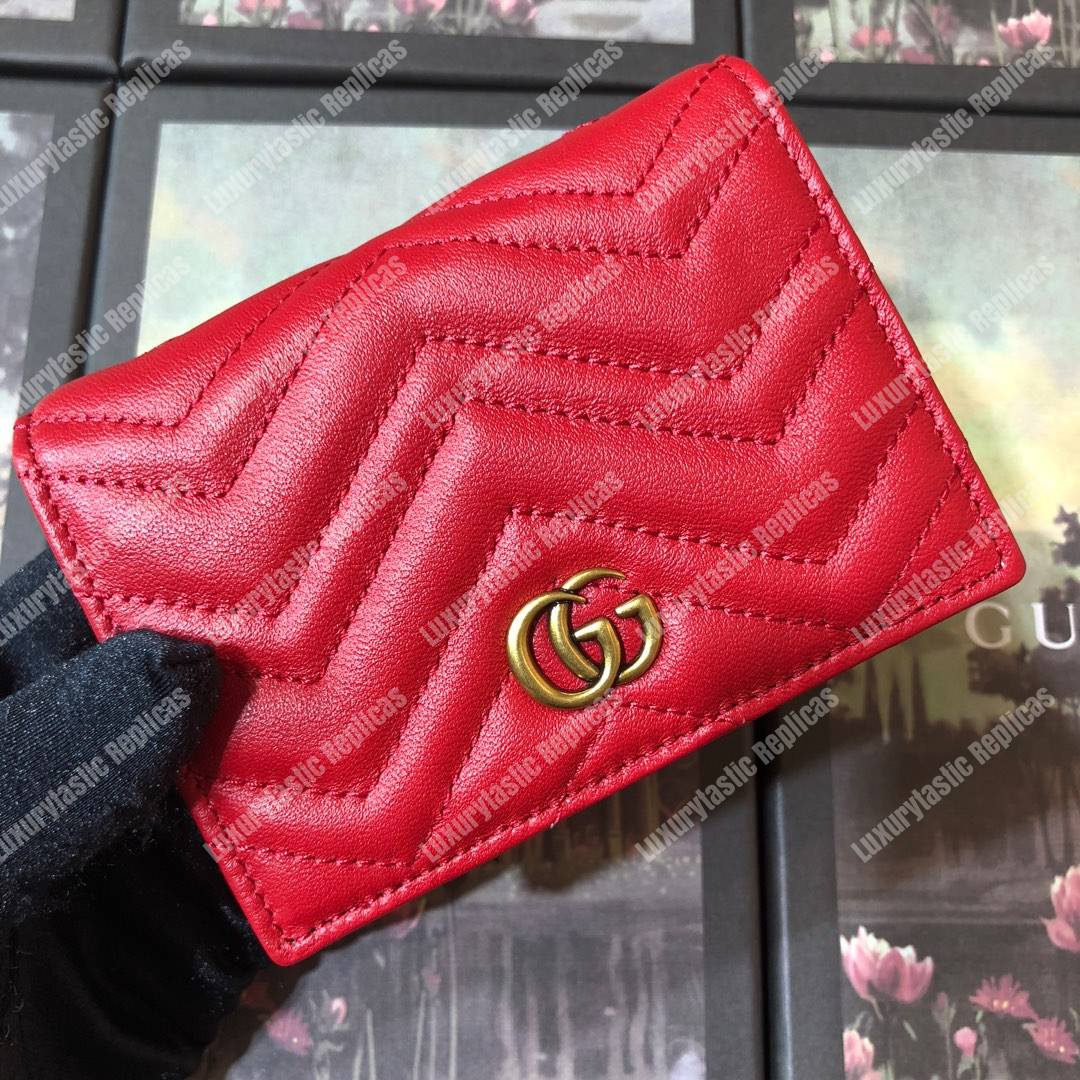 G*u*i gg marmont card case wallet red
