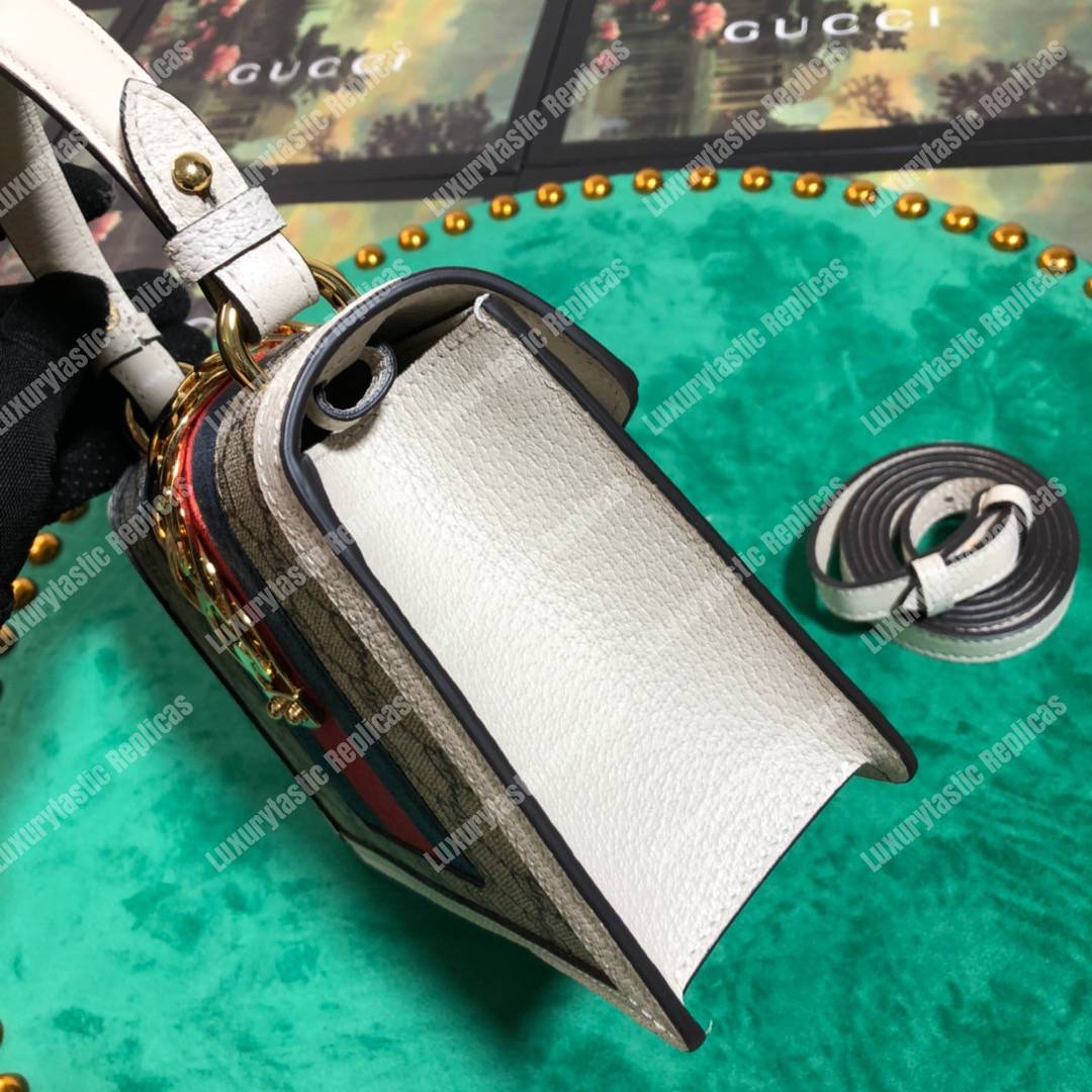 G*u*i sylvie gg sup*e canvas mini bag white