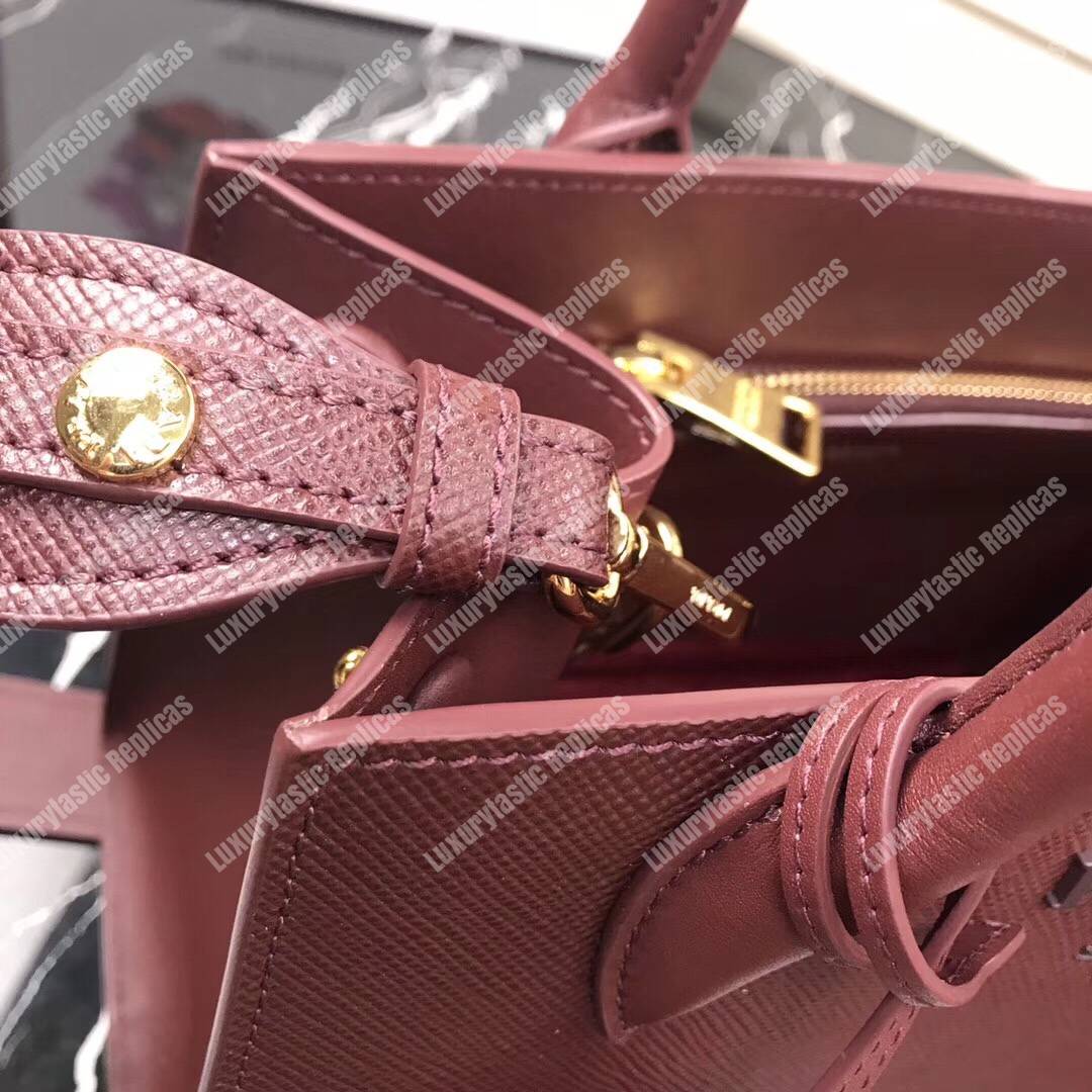 Pra*a monochrome saffiano leather bag brown