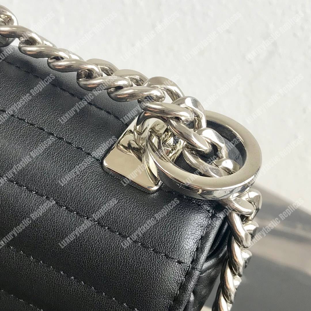 Pra*a diagramme medium leather bag black