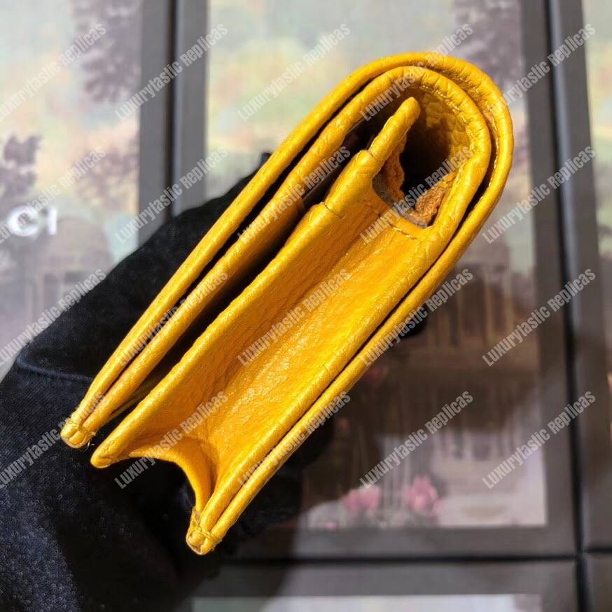 G*u*i garden leather wallet yellow with bat