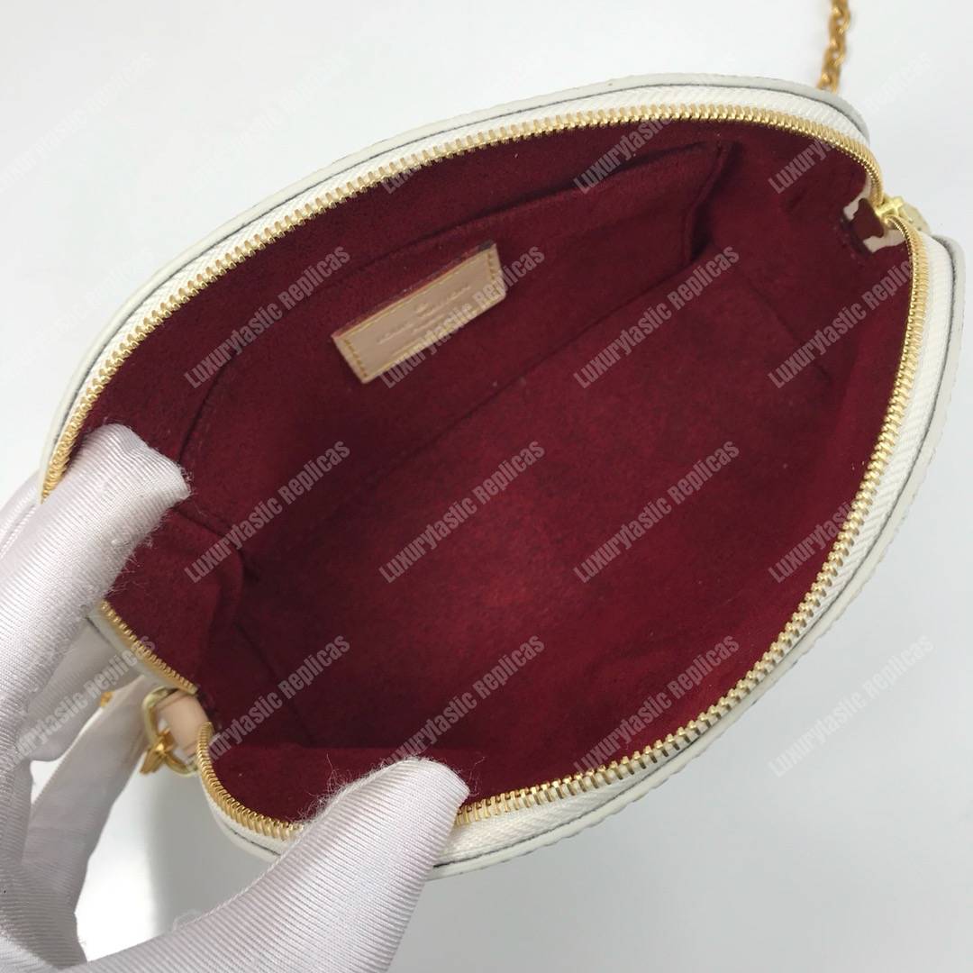 LV Multicolor Cosmetic Pouch GM White