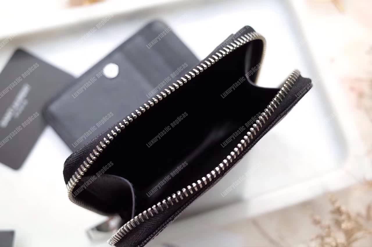 Saint Laurent Compact Zip Around Wallet Black Grain De Poudre