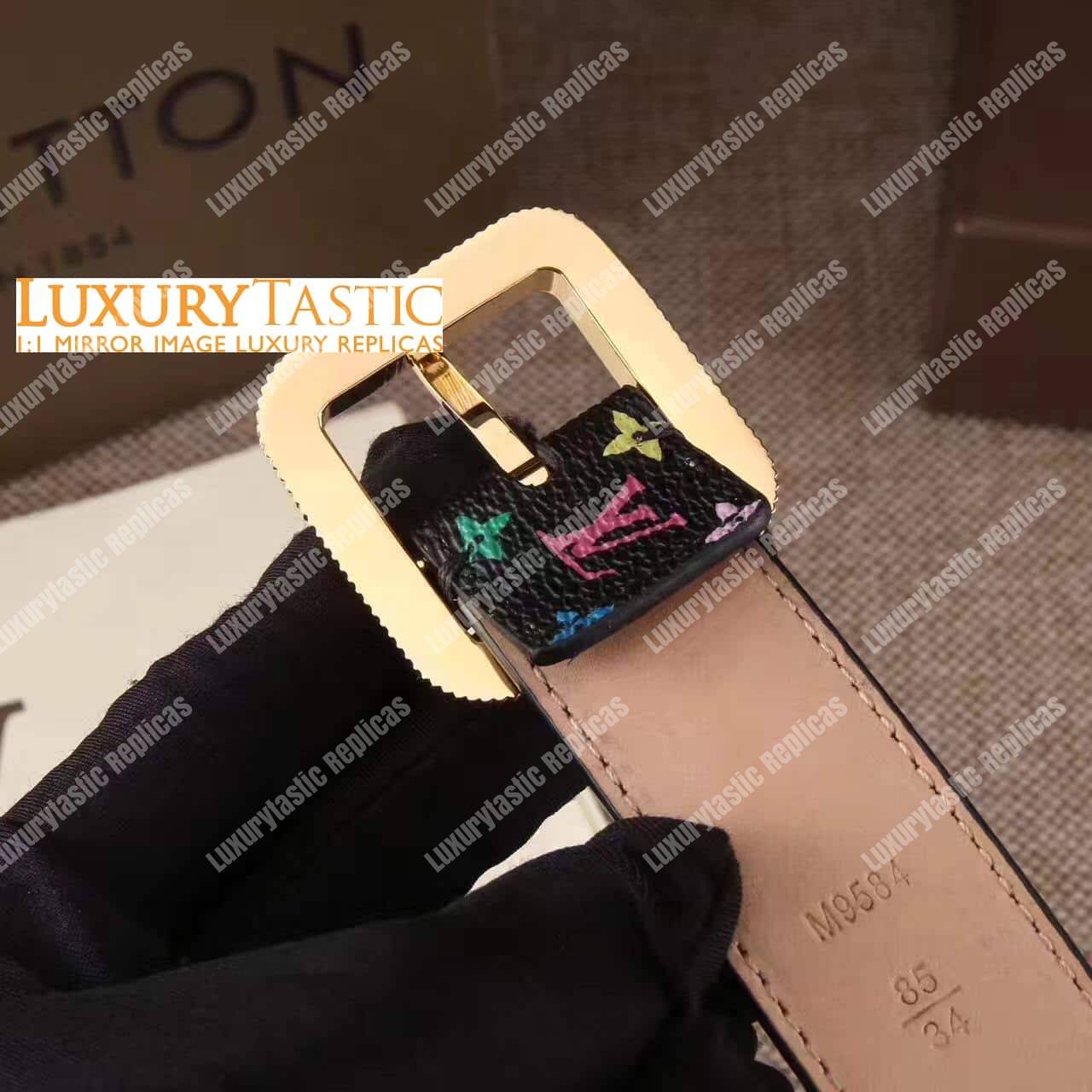 LV Malletier Belt 30mm Takashi Murakami Edition Black