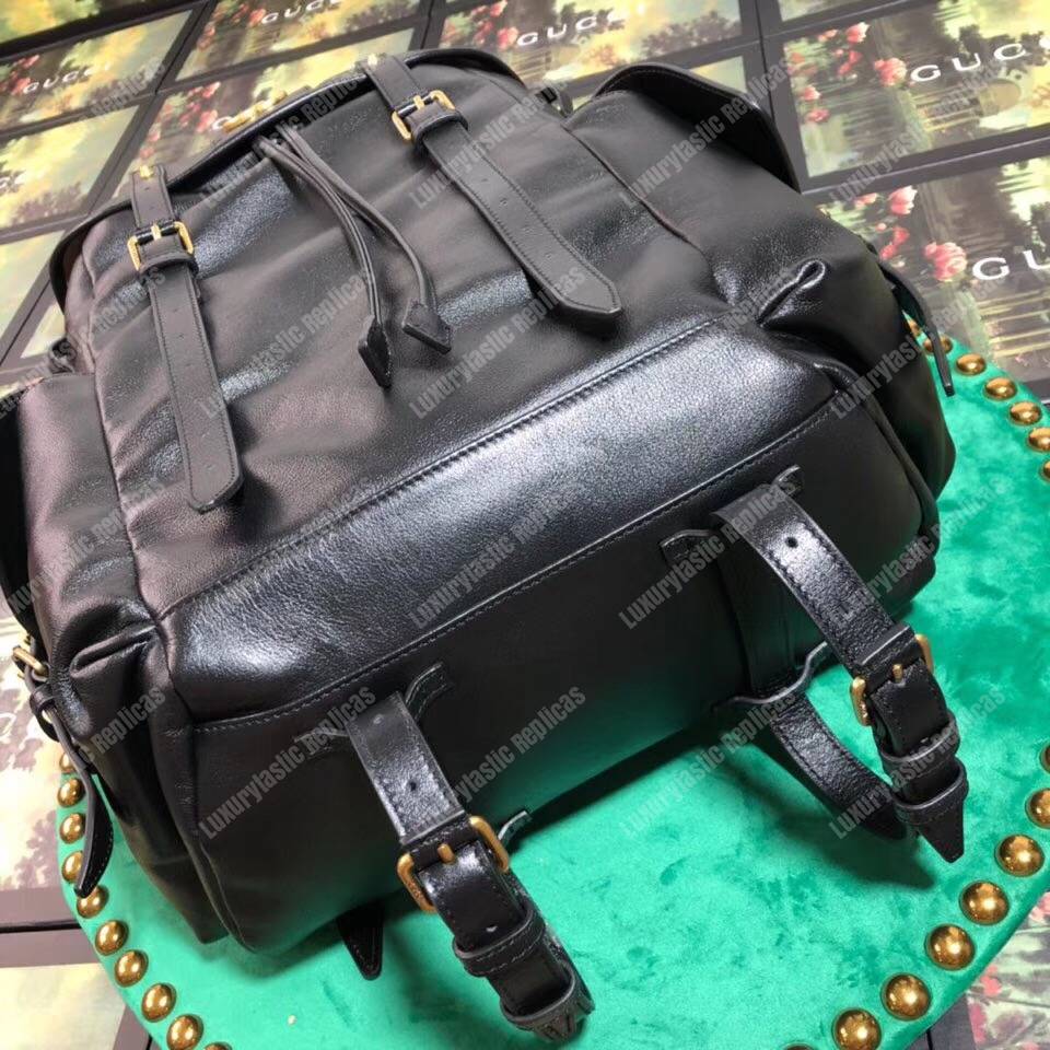 G*u*i re(belle) leather backpack black