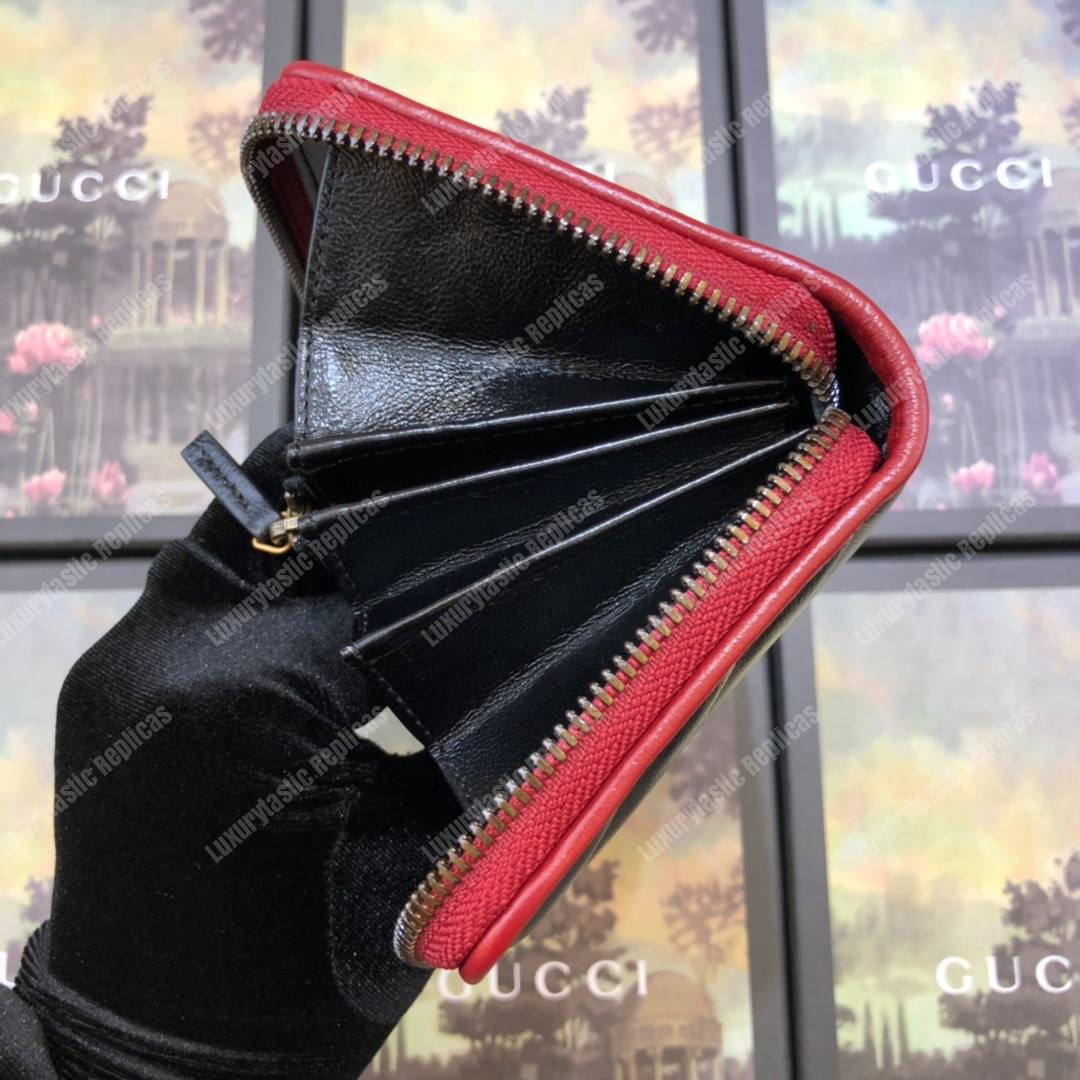 G*u*i gg marmont zip around wallet black matelassé