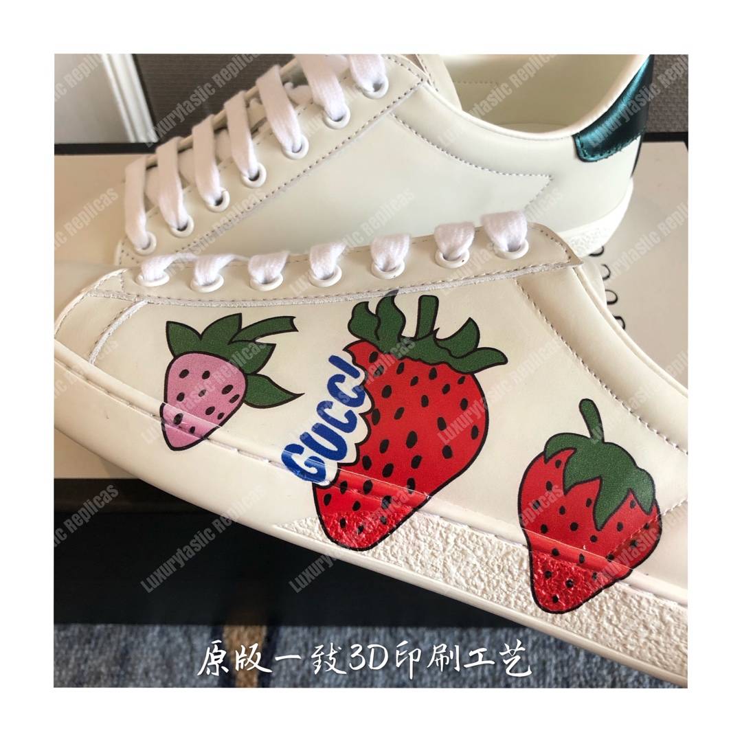 G*u*i rhyton sneaker with G*u*i strawberry