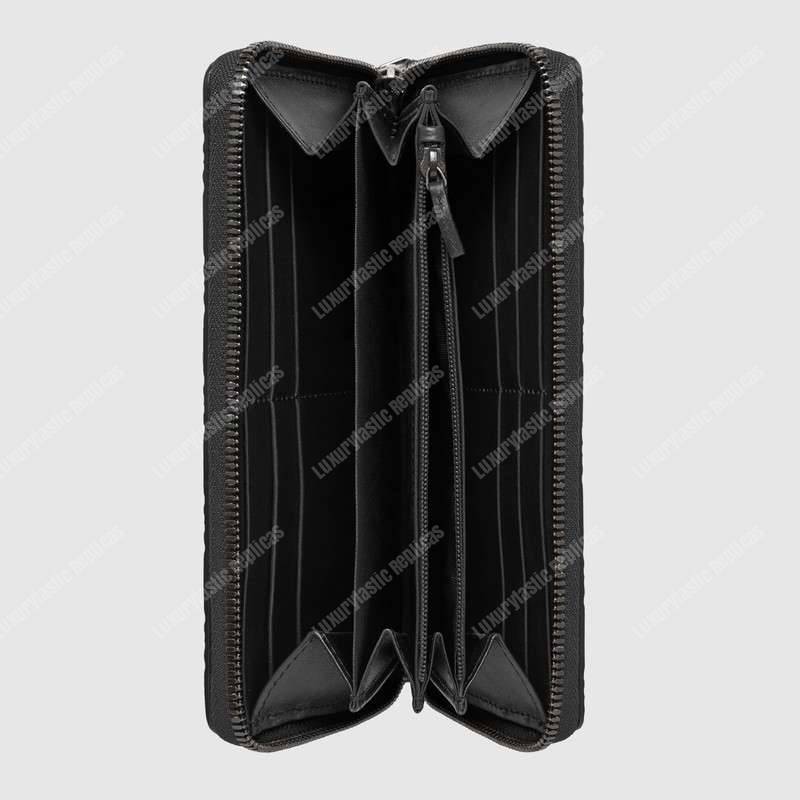 G*u*i gg signature offset web zip around wallet black