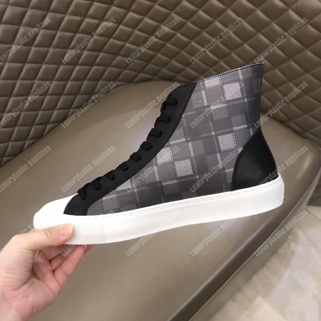 LV Tattoo Sneaker Boot Dameir Tartan Canvas Black