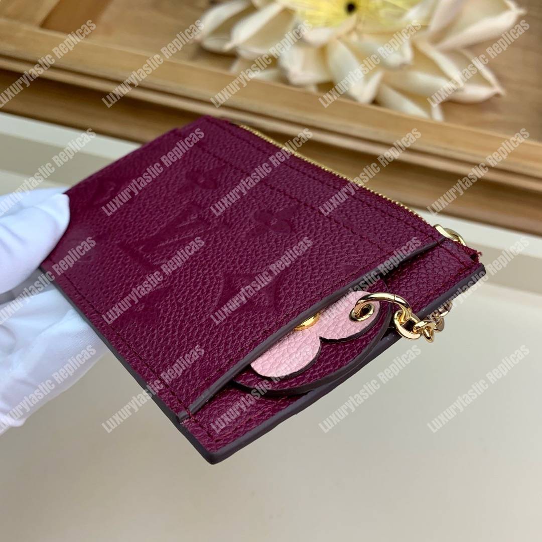 LV Zipped Card Holder Monogram Burgundy