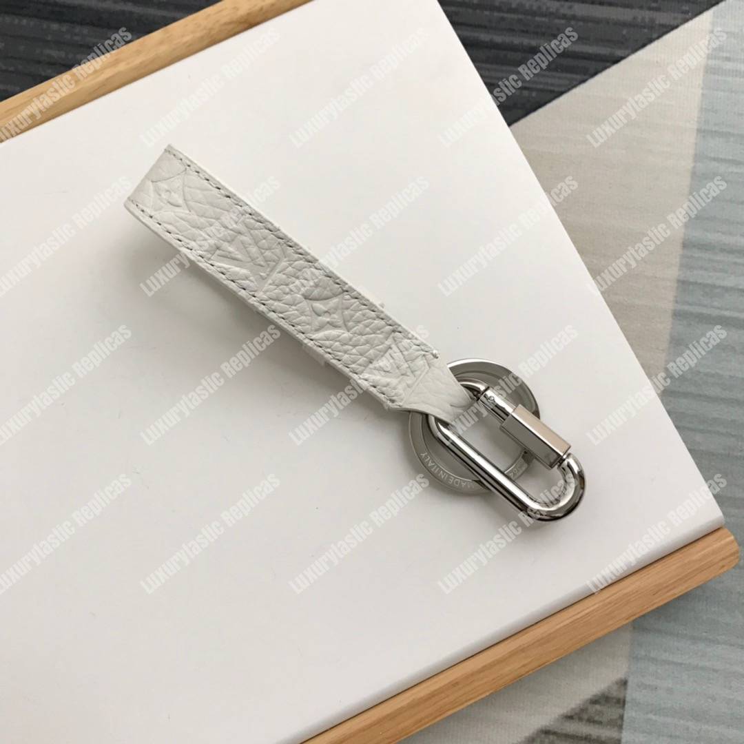 LV Harness Dragonne Bag Charm and Key Holder Taurillon leather White