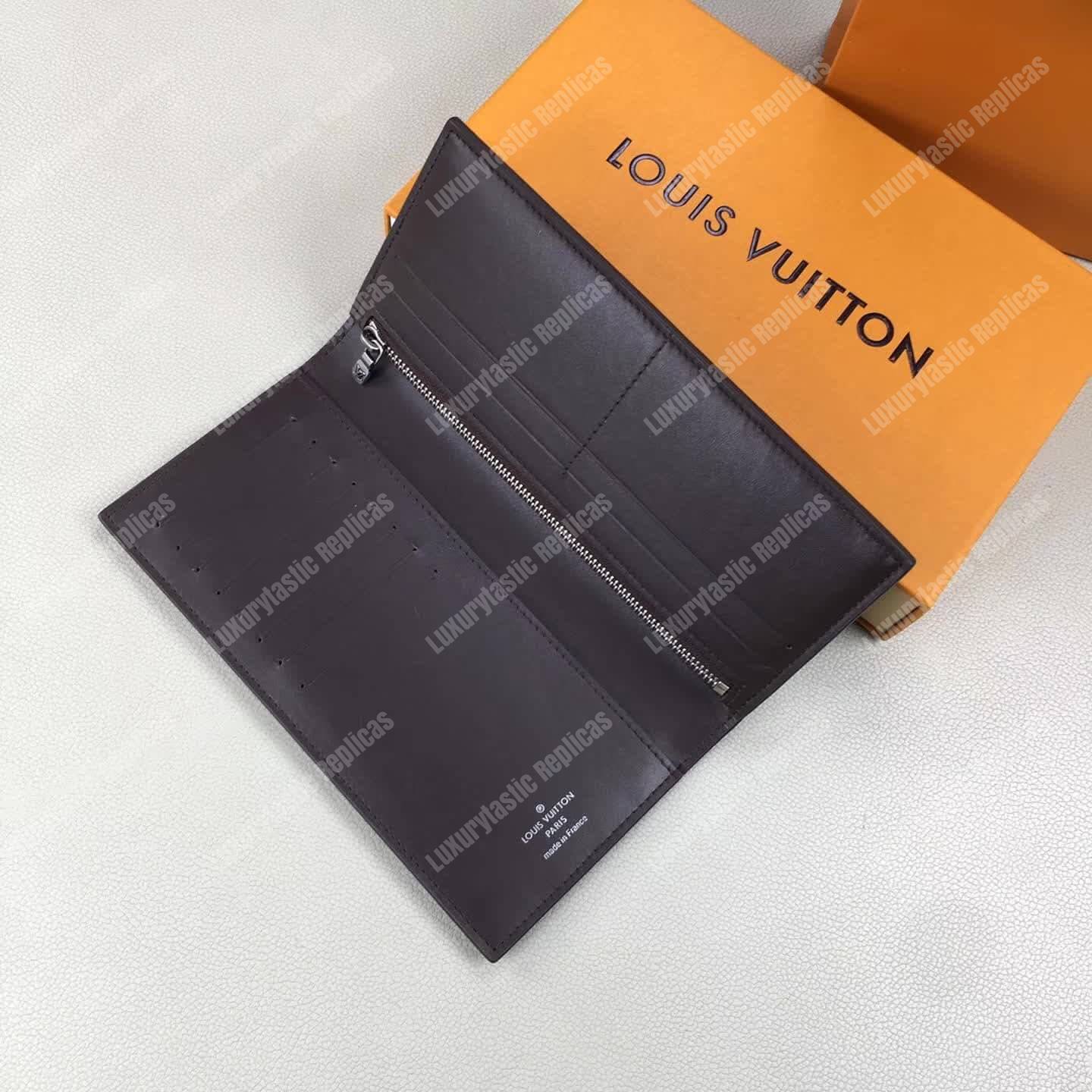 LV Long Coin Wallet Utah Leather Marron