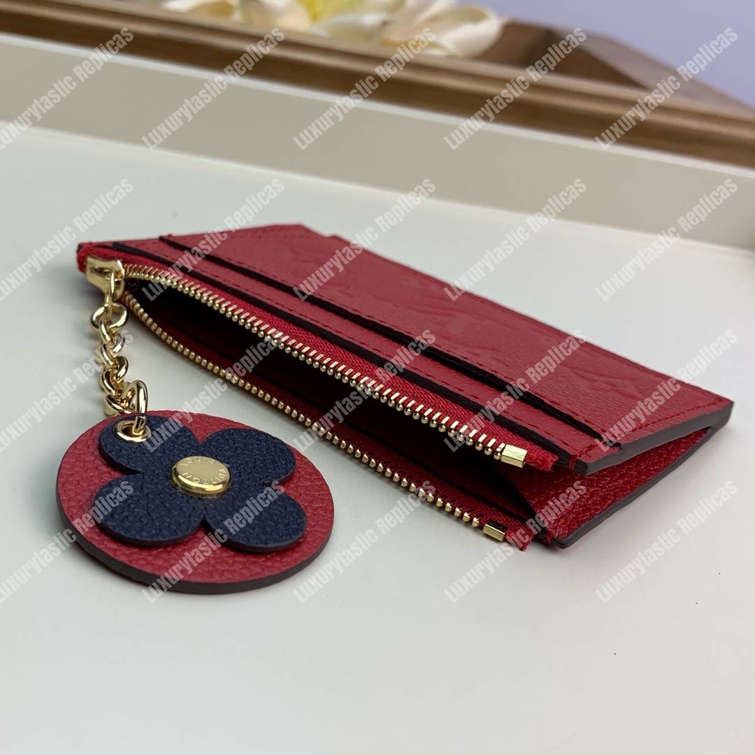 LV Zipped Card Holder Monogram Red
