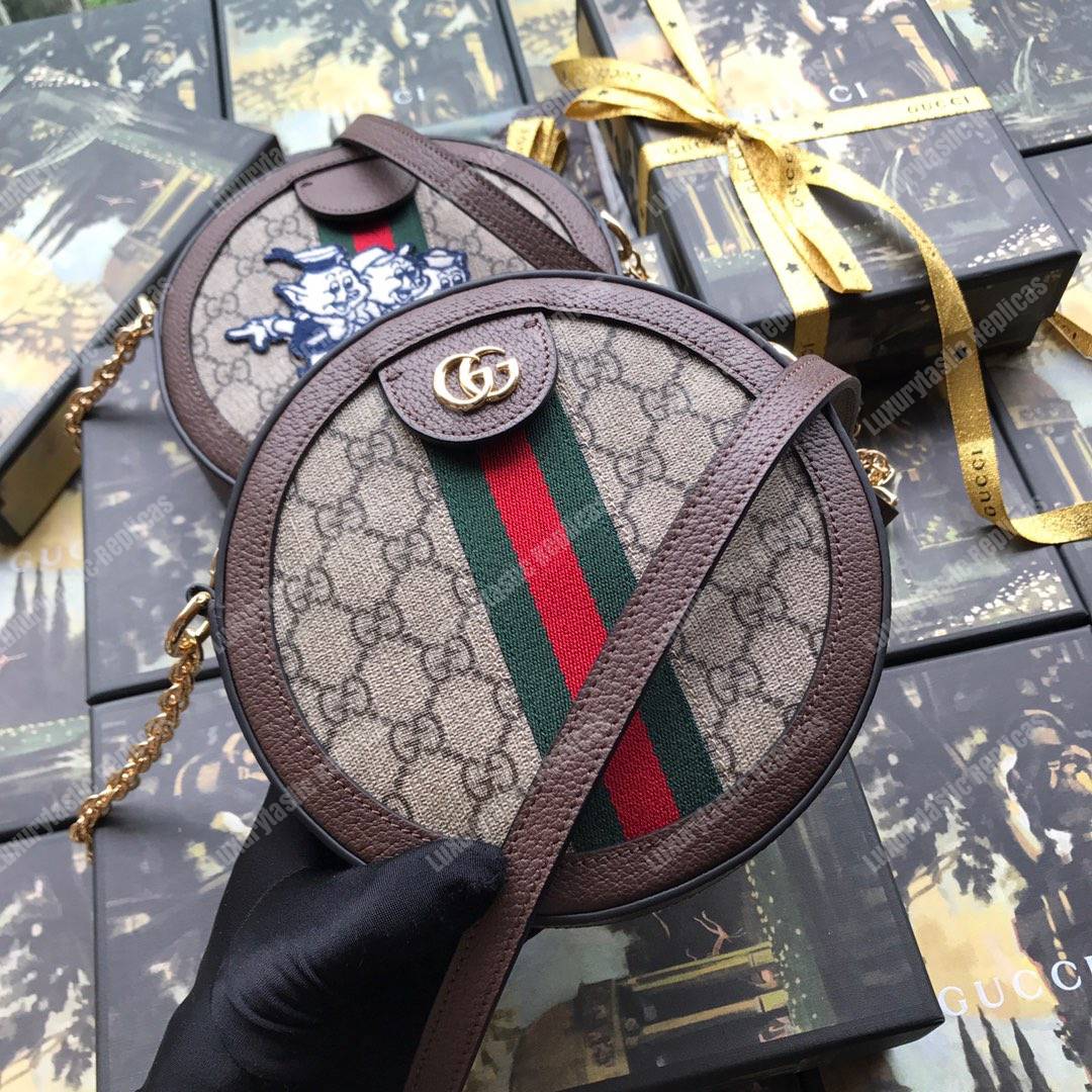 G*u*i mini ophidia gg round shoulder bag with three little pigs