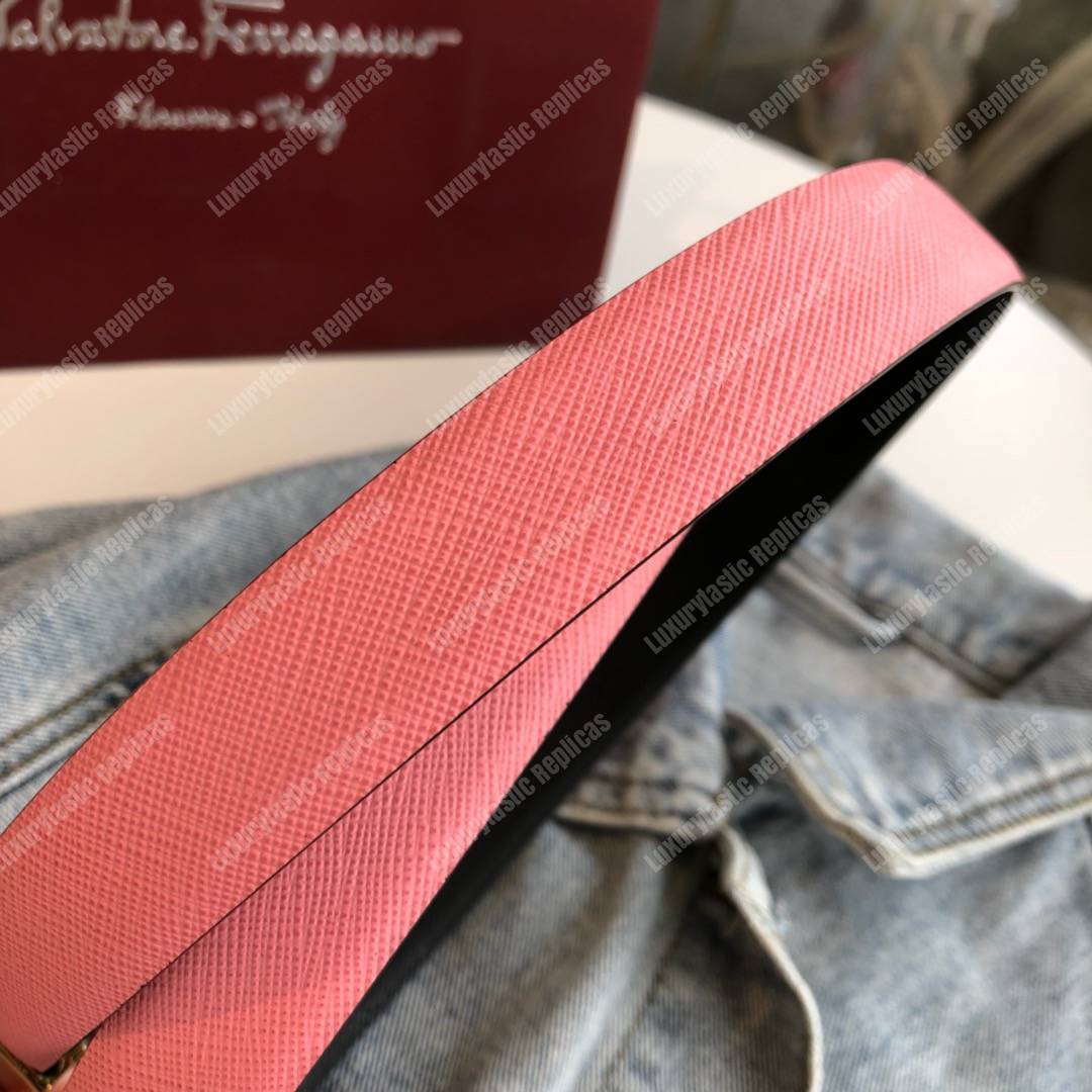 Salvatore Ferragamo Adjustable Gancini Belt Pink