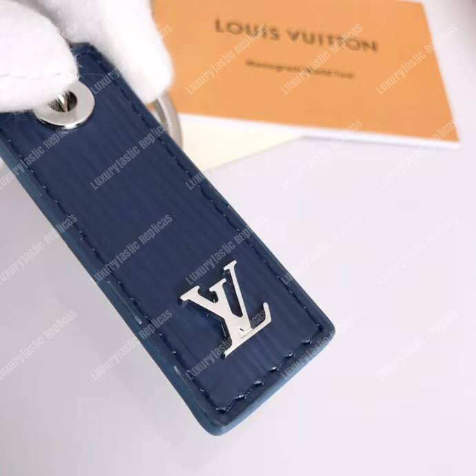 LV Epi Mix Bag Charm and Key Holder Blue