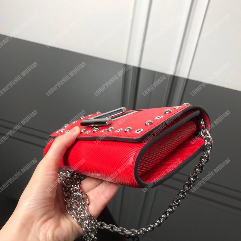 LV Twist Chain Wallet Epi Leather Red