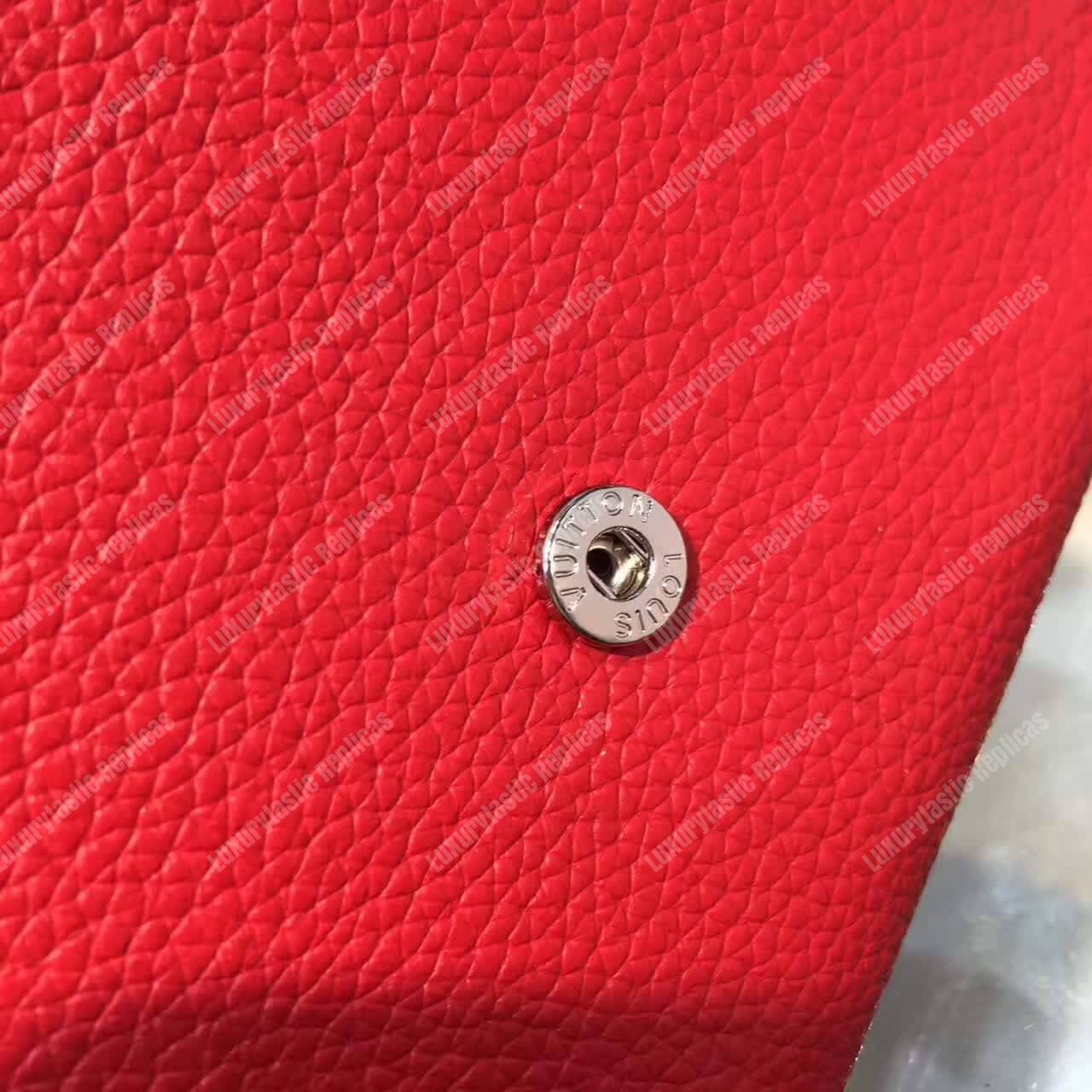 LV LockMe II Compact Wallet Taurillon Leather Rubis