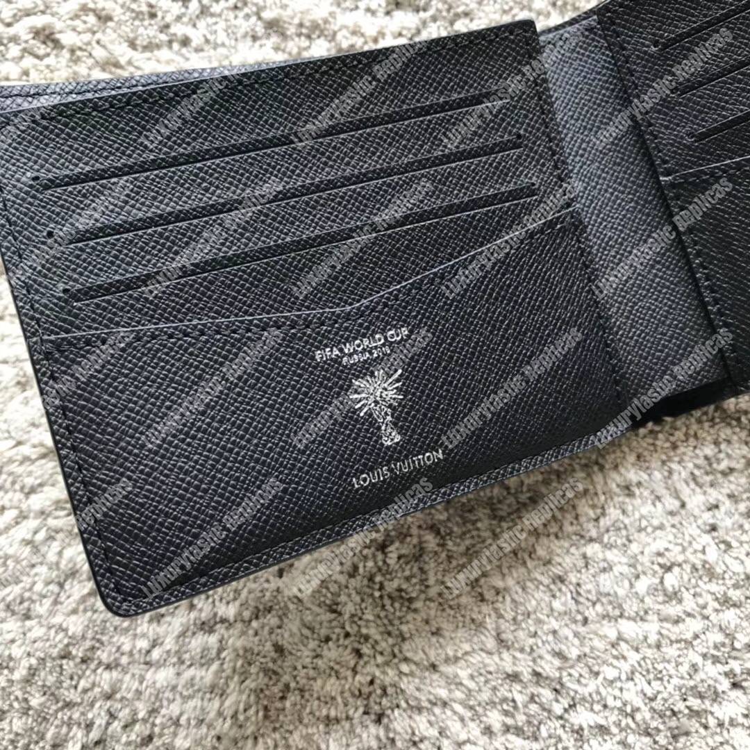 LV Slender Wallet Epi Leather Hexagon Black