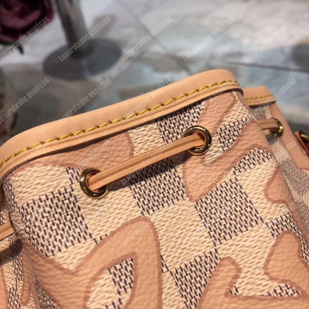 LV Nano Noe Shoulder Bag Damier Azur Canvas