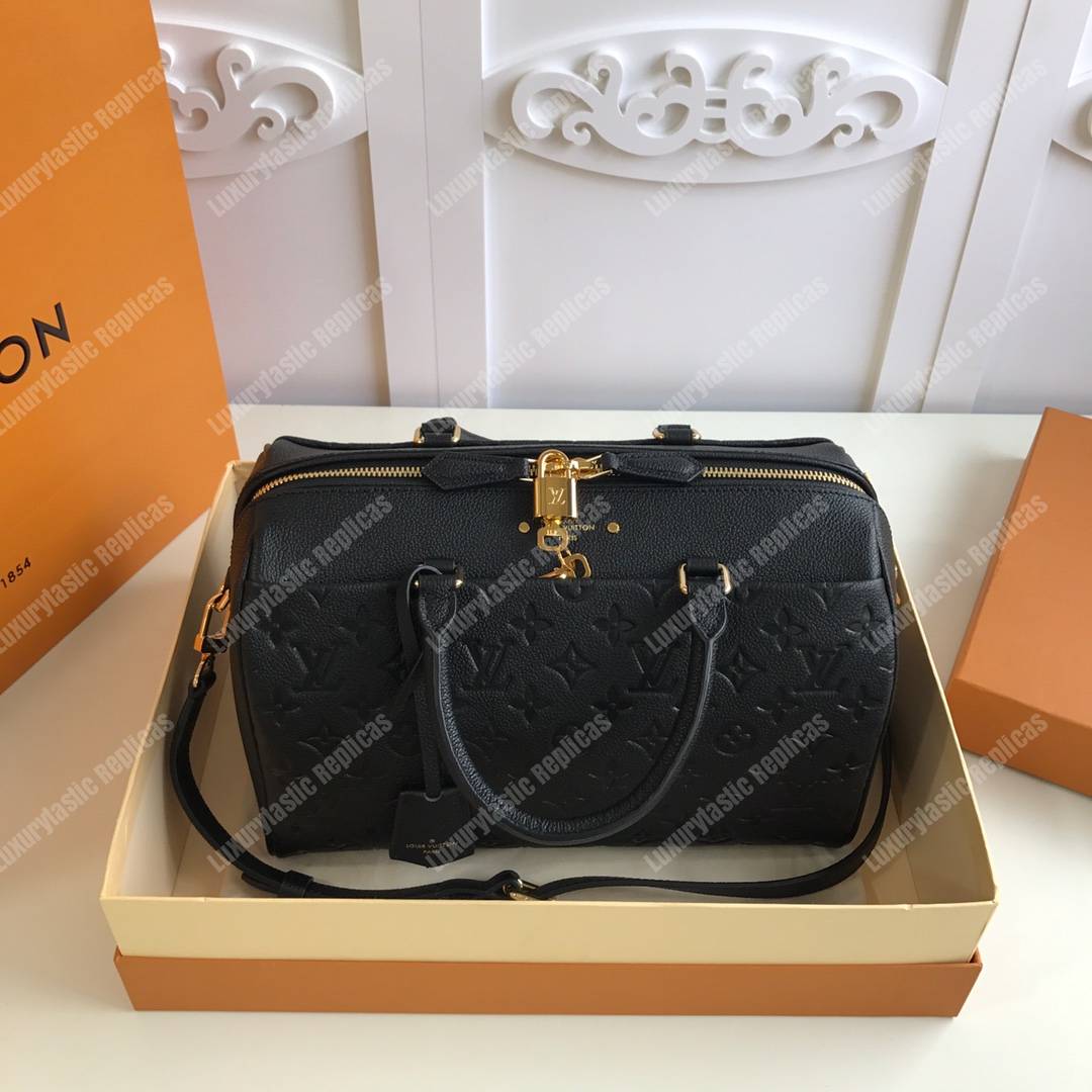 LV Speedy Bandouliere 30 Monogram Empreinte Leather Noir