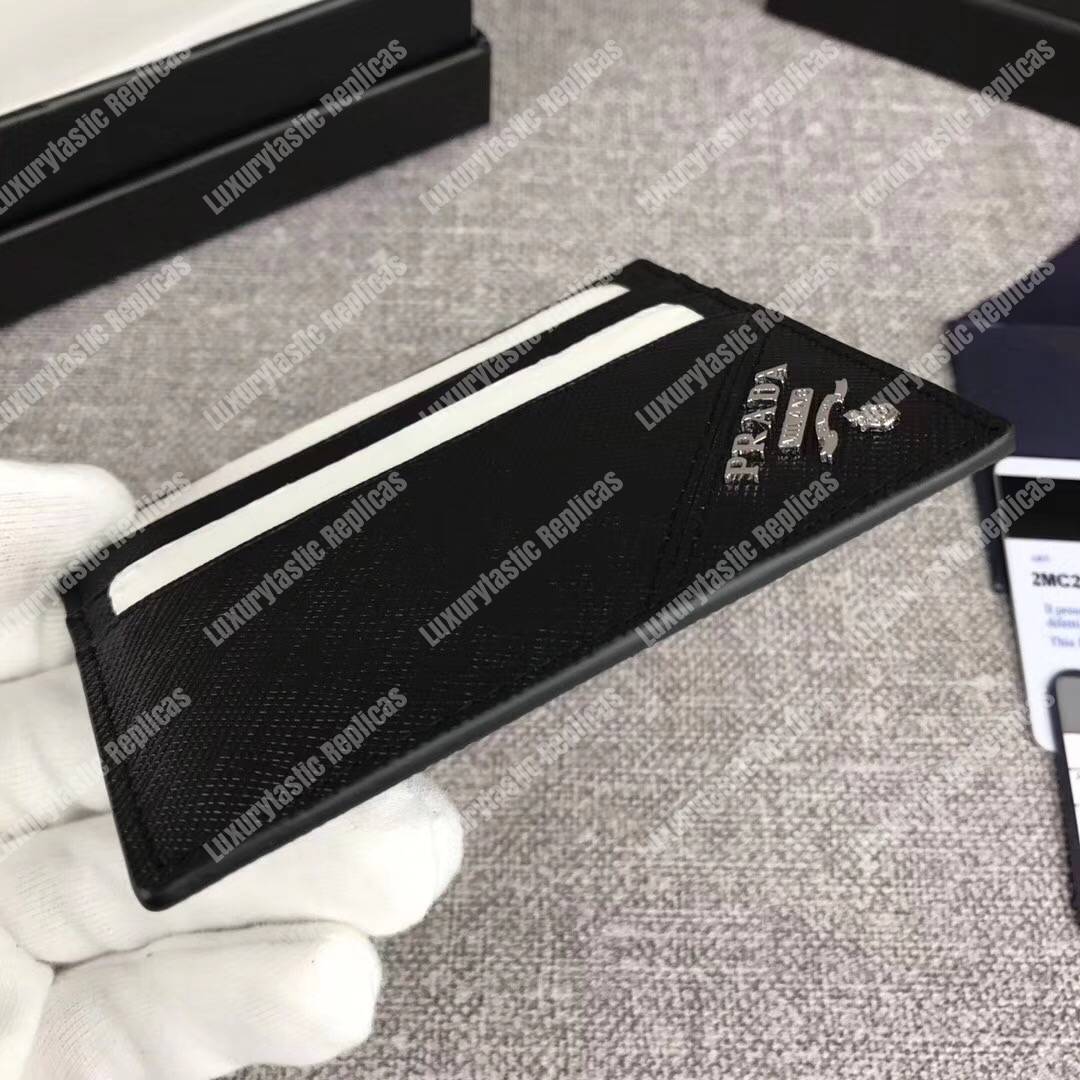 Pra*a leather card holder black