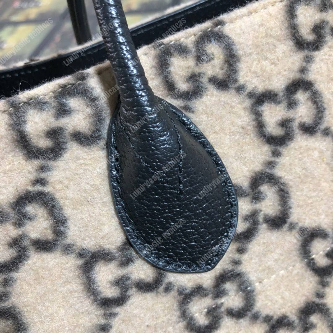 G*u*i gg wool tote beige/ebony