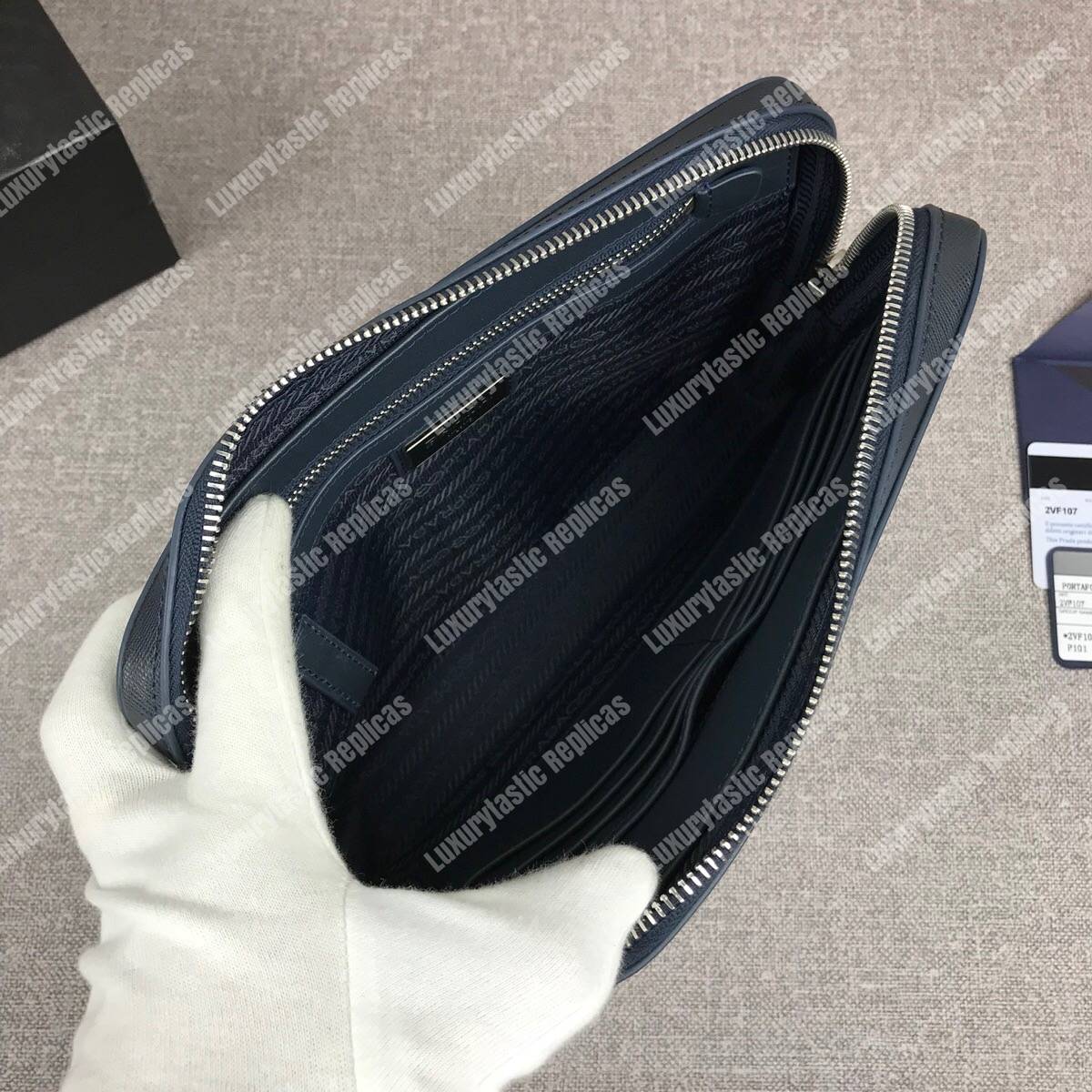 Pra*a saffiano leather men’s bag black