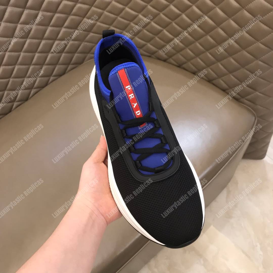 Pra*a mesh and neoprene sneakers blue