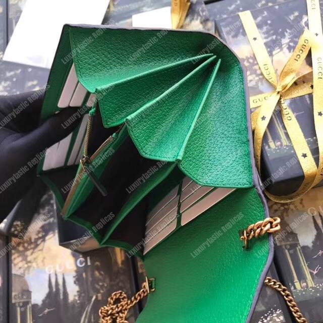 G*u*i embroidered leather mini shoulder bag green