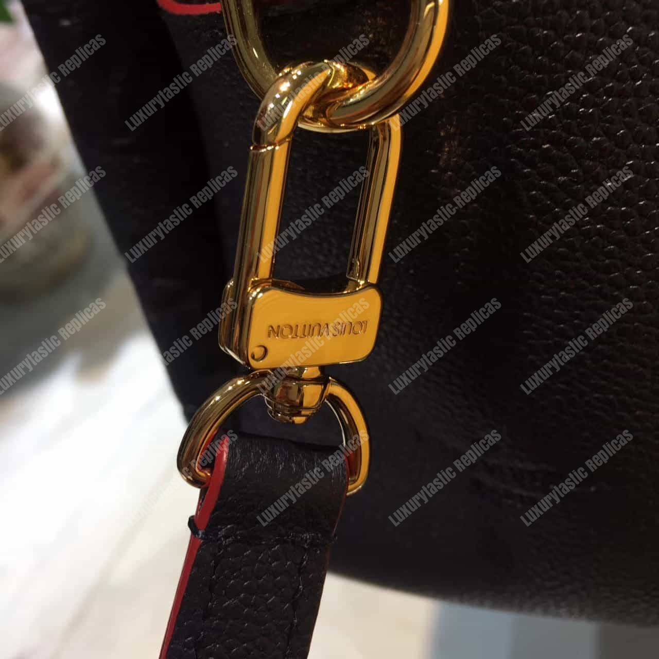 LV Ponthieu PM Monogram Empreinte Leather Marine Rouge