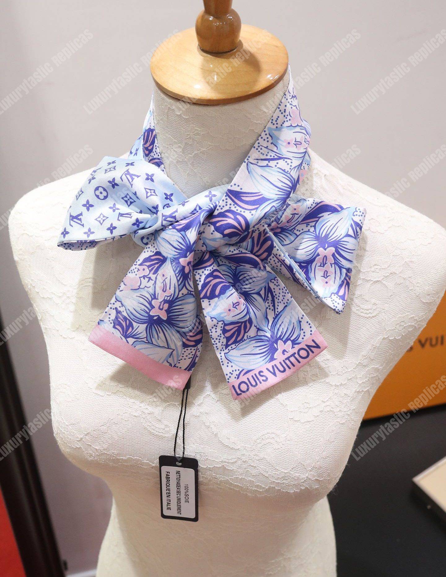 LV Monokinawa Bandeau Blue Hawaiian Floral Monogram Silk Spring 2018