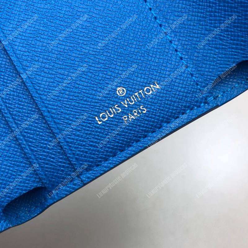 LV Zoé Wallet Monogram Bleu Jean colored leather