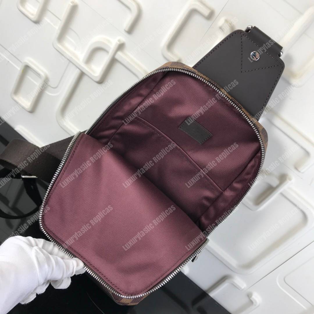 LV Avenue Sling Bag Damier Graphite Brown