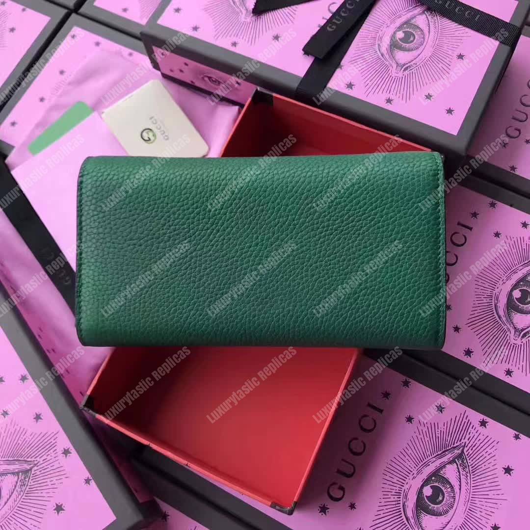 G*u*i padlock continental wallet emerald green
