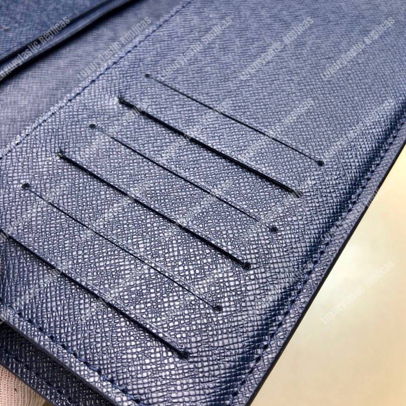 LV Brazza Wallet Epi Leather Bleu Marine