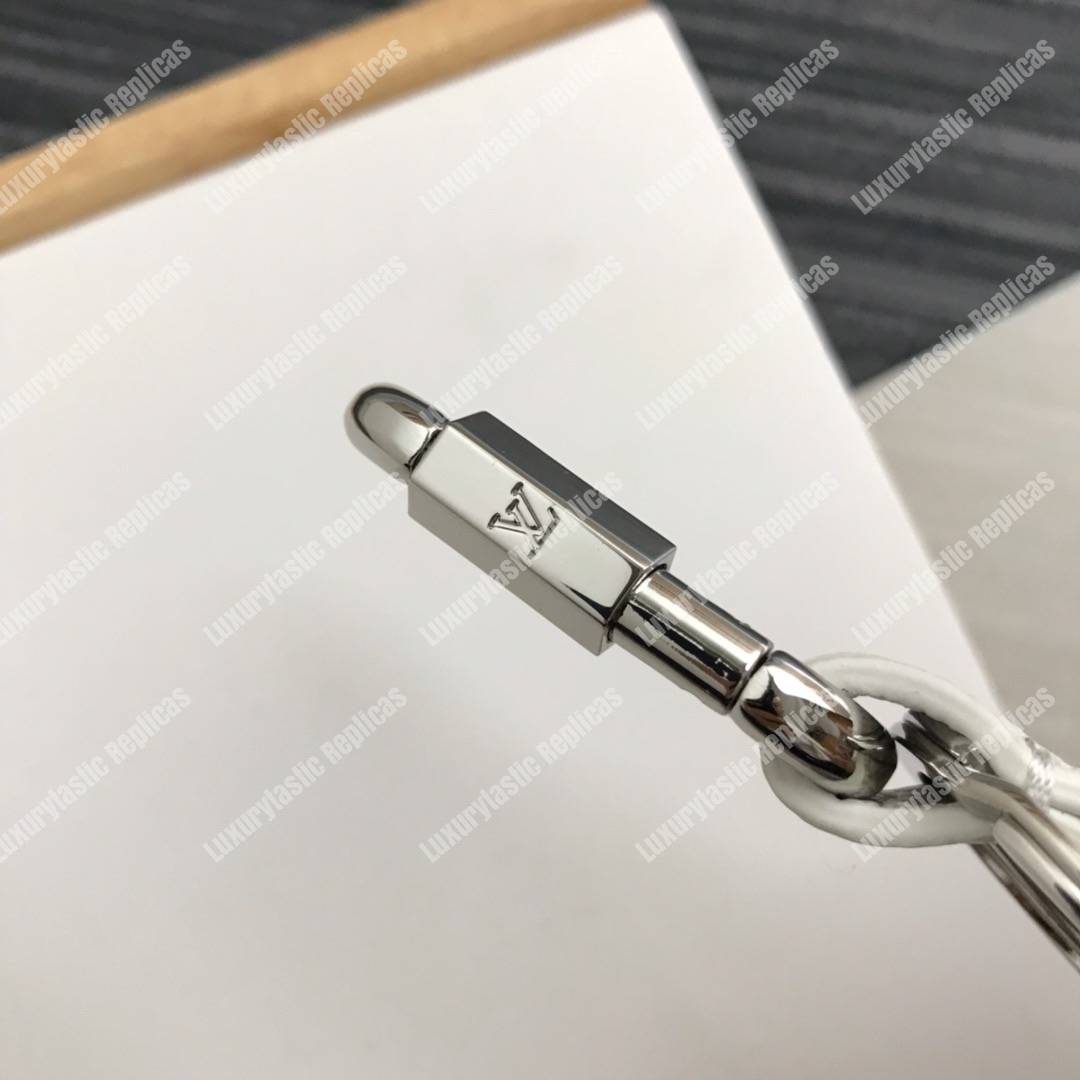 LV Harness Dragonne Bag Charm and Key Holder Taurillon leather White