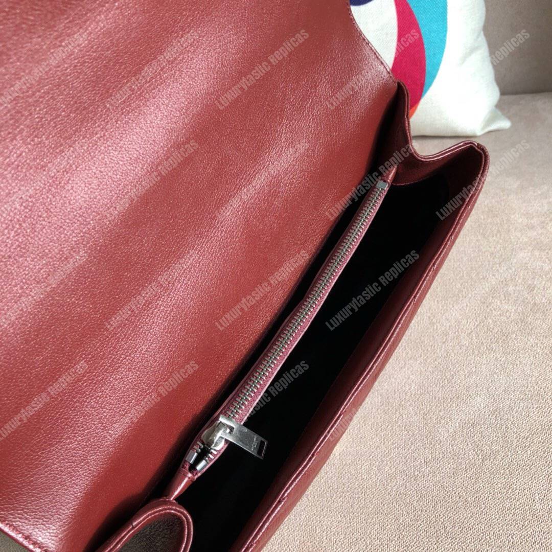 Saint Laurent Large College In Dark Red