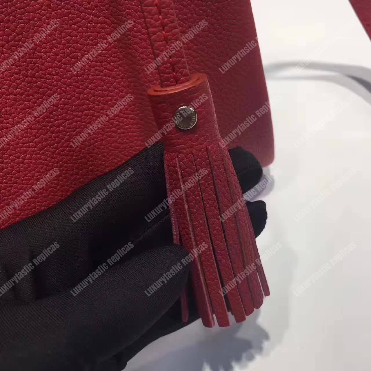 LV Lockmeto Handbag Luxury Leather Rubis