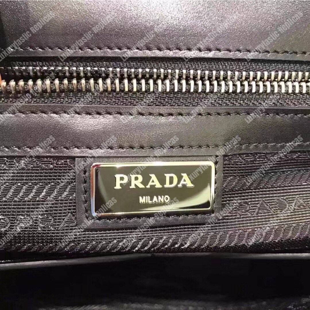 Pra*a saffiano leather shoulder bag blue
