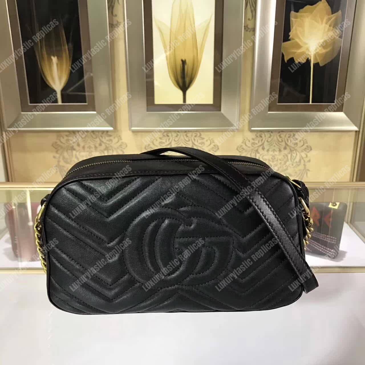 G*u*i gg marmont animal studs shoulder bag black