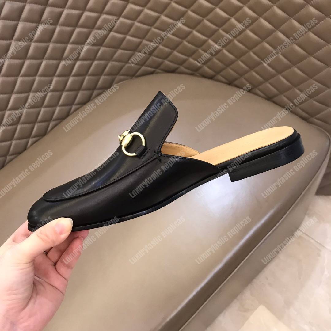 G*u*i princetown leather slipper black