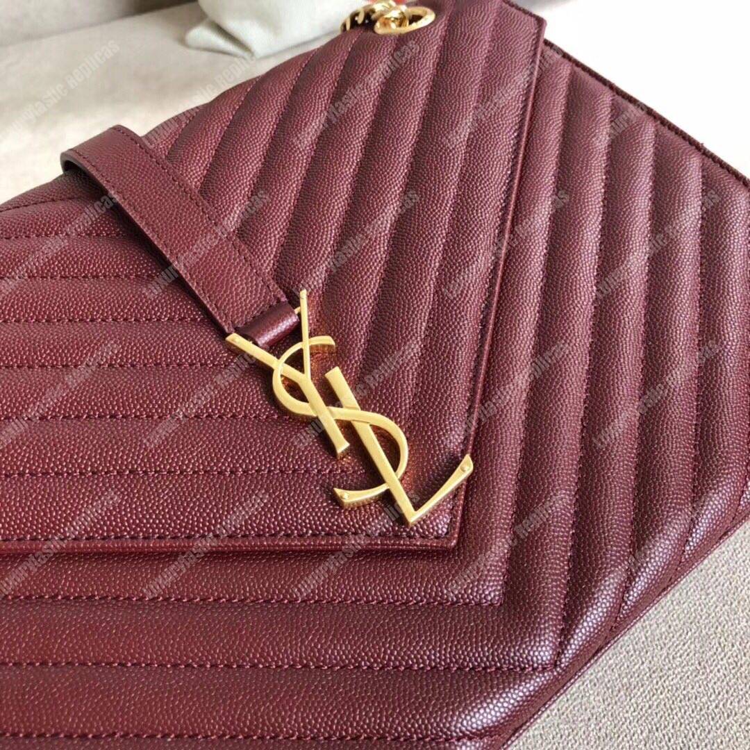 Saint Laurent Large Envelope Chain Bag Dark Red
